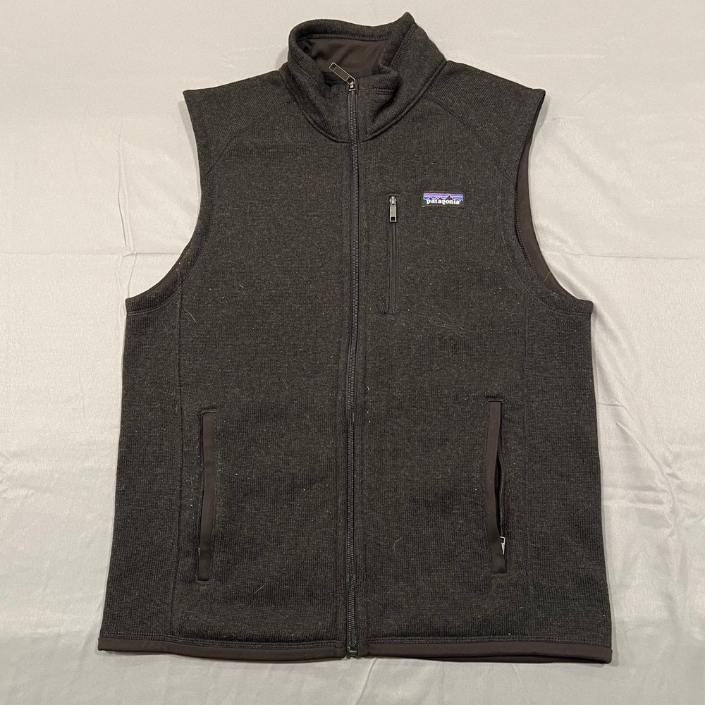 Patagonia Better Sweater Vest Mens Medium Charcoal Grey Full Zip Fleece 25882